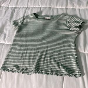 I am selling an extra small green and white striped crop top.